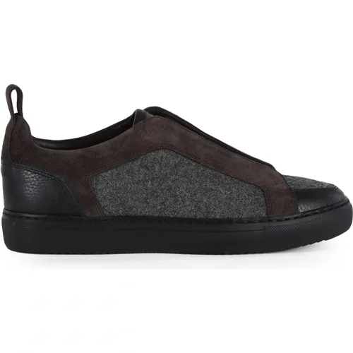 Slip-on Sneakers aus Leder und Stoff , Herren, Größe: 42 1/2 EU - Doucal's - Modalova