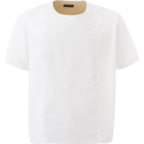 Oversized T-Shirt with Side Closure , male, Sizes: M, L, XL - Emporio Armani - Modalova