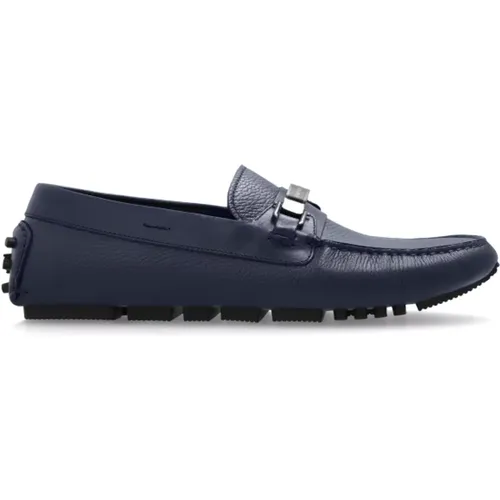 Leder Loafers , Herren, Größe: 42 1/2 EU - Emporio Armani - Modalova