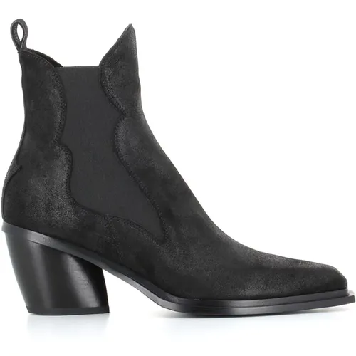 Suede Texano Boots , female, Sizes: 5 UK, 5 1/2 UK - Sartore - Modalova