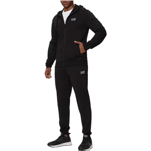 Training Sets, male, , Size: S Sporty Core Identity Hooded Jogger Suit - Emporio Armani EA7 - Modalova