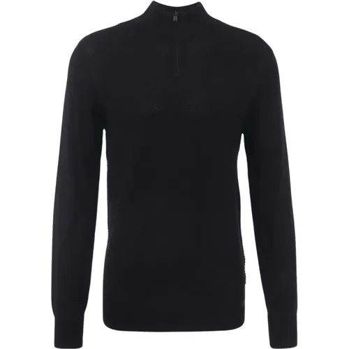 Turtle Zip Pullover Schwarz , Herren, Größe: M - Genti - Modalova