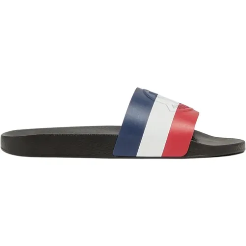 Sliders, male, , Size: 12 US Tricolour Slides Casual Footwear - Moncler - Modalova