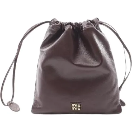 Pre-owned Bucket Bags, female, , Size: ONE SIZE Pre-owned Leather Pouch - Miu Miu Pre-owned - Modalova