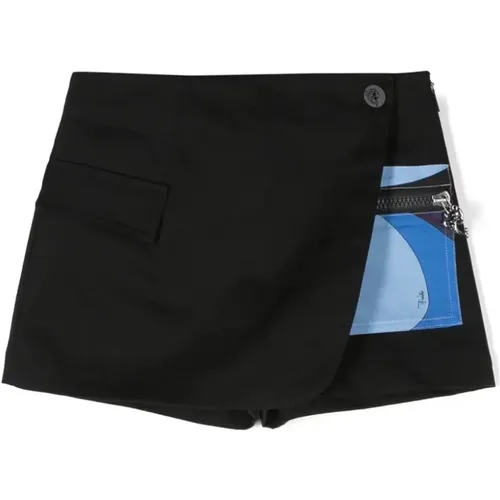 Schwarzer Junior Shorts-Rock mit Wellenmuster - EMILIO PUCCI - Modalova