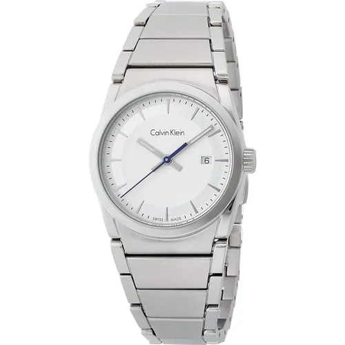 Watches, male, , Size: ONE SIZE Stylish Men`s Watch with White Dial - Calvin Klein - Modalova