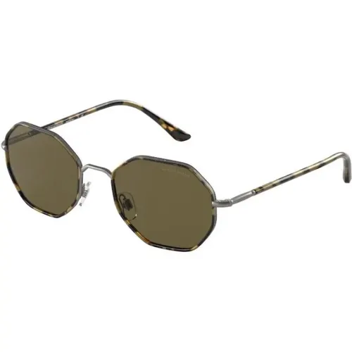 Stylish Grey Sunglasses for Men , male, Sizes: 52 MM - Giorgio Armani - Modalova