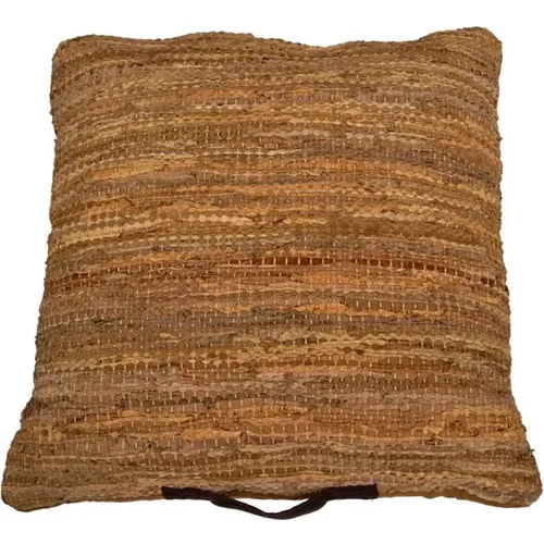 Leather and Cotton Floor Cushion , unisex, Sizes: ONE SIZE - Fineste Ting - Modalova