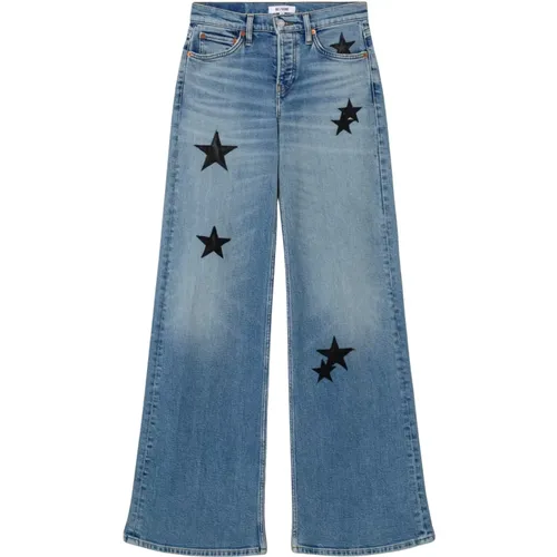 Wide Jeans, female, , Size: W30 Comfort Stretch Mid Rise Wide Leg - Re/Done - Modalova
