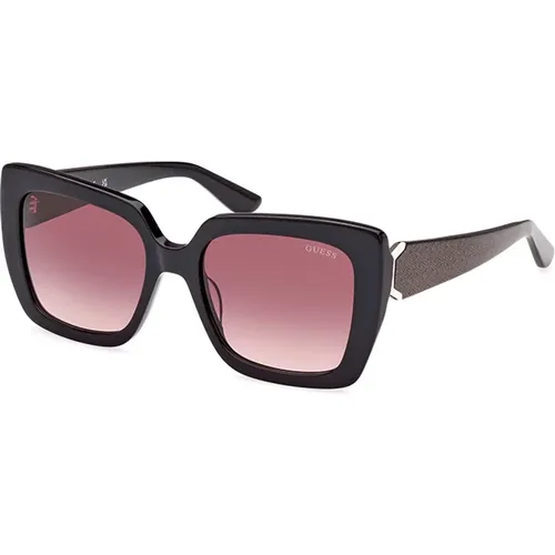 Stilvolle Sonnenbrille mit bordeauxfarbener Verlaufslinse , Damen, Größe: 53 MM - Guess - Modalova