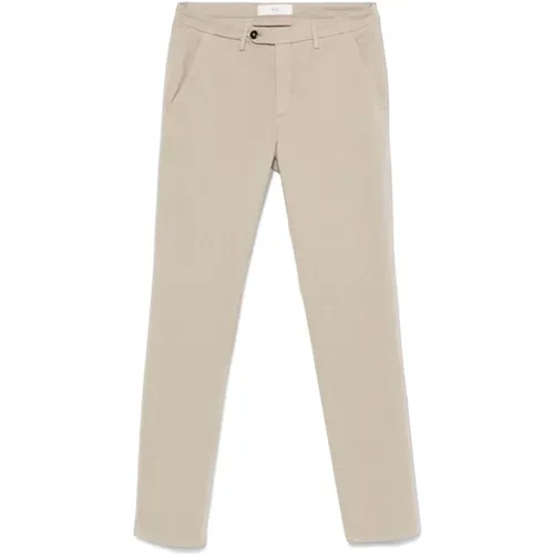 Straight Trousers, male, , Size: L Taupe Cotton Chinos with Pockets - Briglia - Modalova