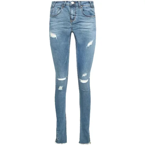 Denim Skinny Jeans mit Knie-Cuts , Damen, Größe: W30 - One Teaspoon - Modalova