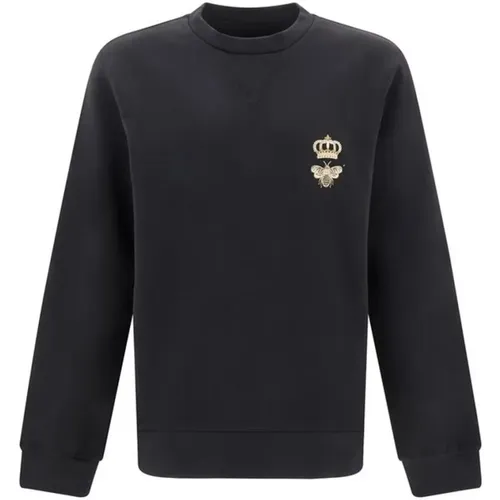 Sweatshirts, male, , Size: L Crown Bee Embroidered Sweatshirt - Dolce & Gabbana - Modalova