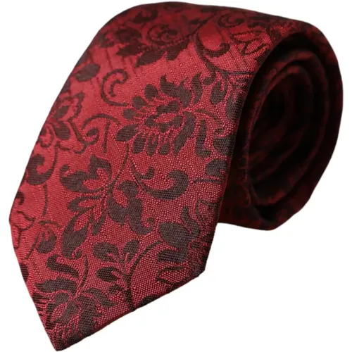 Ties, male, , Size: ONE SIZE Floral Brocade Silk Tie - Dolce & Gabbana - Modalova