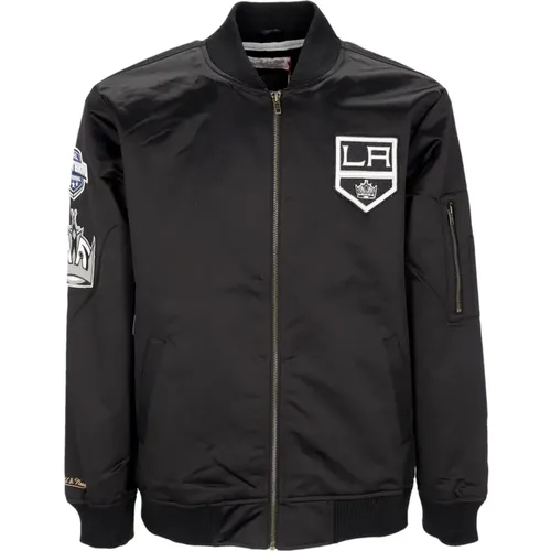 Bomber Jackets, male, , Size: L NHL Lightweight Satin Bomber Jacket - Mitchell & Ness - Modalova