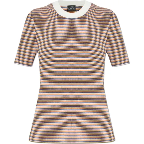 T-Shirts, female, , Size: L Striped pattern T-shirt - PS By Paul Smith - Modalova