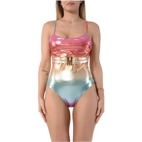 Shiny One-Piece Swimsuit , female, Sizes: 2XL, M, XL - Moschino - Modalova