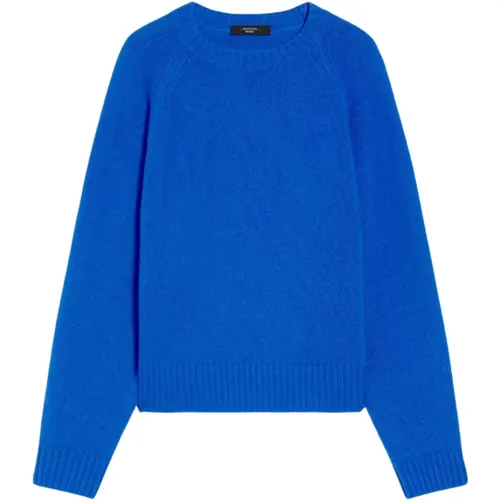 Blaue Pullover mit Rippdetails , Damen, Größe: L - Max Mara Weekend - Modalova