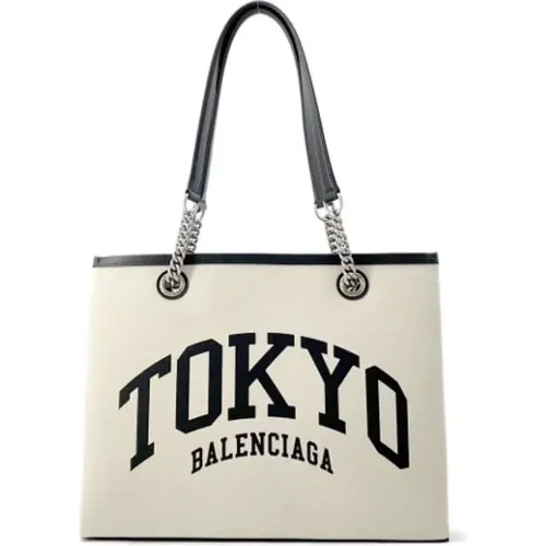 Pre-owned Tote Bags, female, , Size: ONE SIZE Pre-owned Canvas shoulder-bags - Balenciaga Vintage - Modalova