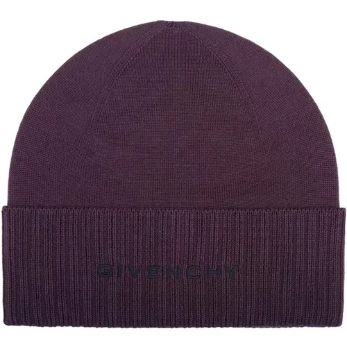 Beanies, male, , Size: ONE SIZE Wool Logo Hat - Givenchy - Modalova