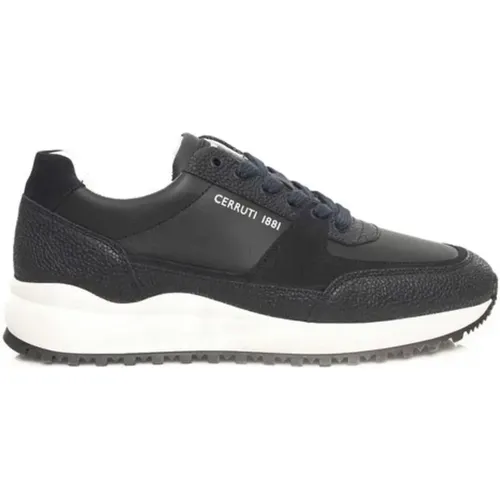 Blaue Leder High Sole Sneakers , Herren, Größe: 45 EU - Cerruti 1881 - Modalova