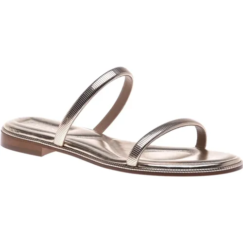 Slipper in platinum nappa leather , Damen, Größe: 41 EU - Baldinini - Modalova