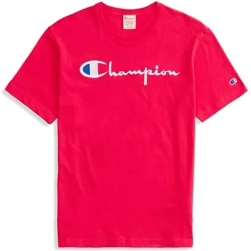 T-Shirts, male, , Size: M Script Logo T-Shirt - Champion - Modalova