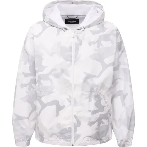 Camouflage Logo Print Jacket , male, Sizes: L - Dolce & Gabbana - Modalova
