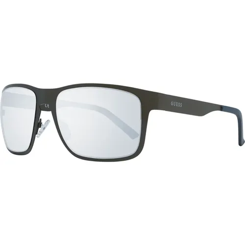 Sunglasses, male, , Size: ONE SIZE Mens Grey Rectangle Sunglasses - Guess - Modalova