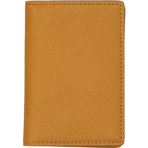 Mustard Leather Cardholder Slim Wallet , female, Sizes: ONE SIZE - Maison Margiela - Modalova