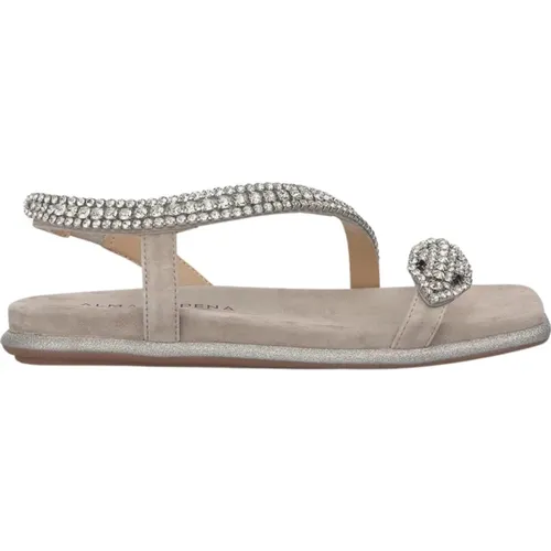 Glitter Sole Flat Sandal , female, Sizes: 6 UK, 5 UK, 3 UK, 4 UK, 7 UK - Alma en Pena - Modalova