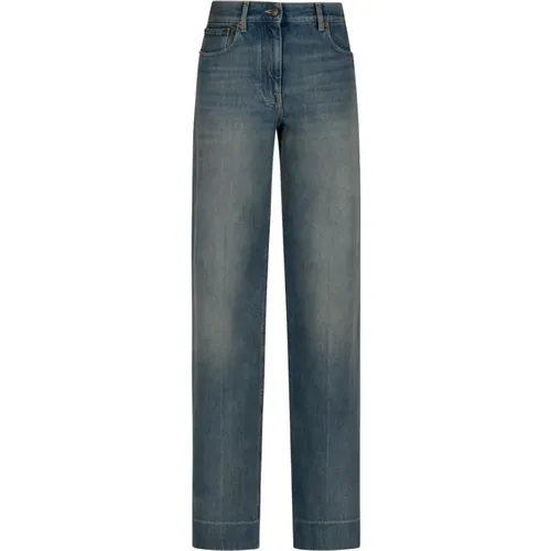 Straight Jeans, female, , Size: W27 Stone-Washed Denim Jeans - Valentino - Modalova