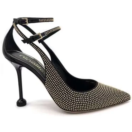 Leather Studded Heels , female, Sizes: 6 UK, 7 UK - Ninalilou - Modalova