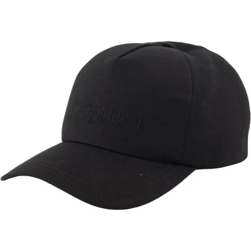 Logo Cap with Grosgrain Ribbon Detail , male, Sizes: 59 CM, 57 CM - Saint Laurent - Modalova