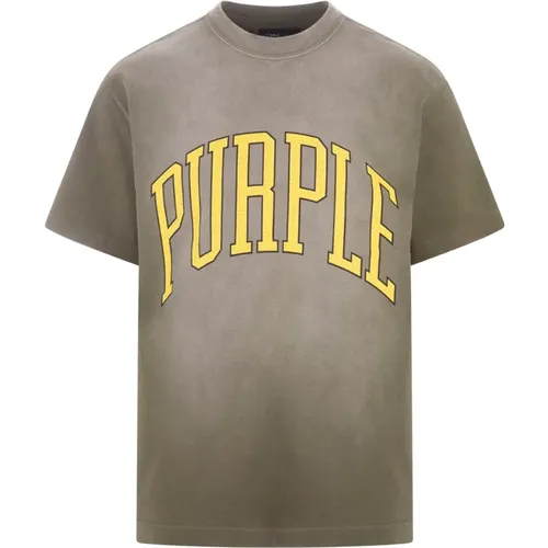 Cotton T-shirt with Logo Print , male, Sizes: M, S - Purple Brand - Modalova
