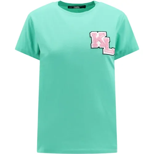 Logo Bio-Baumwoll T-Shirt , Damen, Größe: XS - Karl Lagerfeld - Modalova