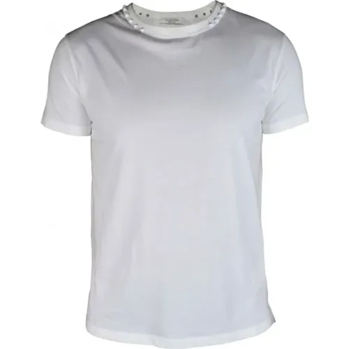Weiße Baumwoll-Rockstud-T-Shirt - Valentino Garavani - Modalova