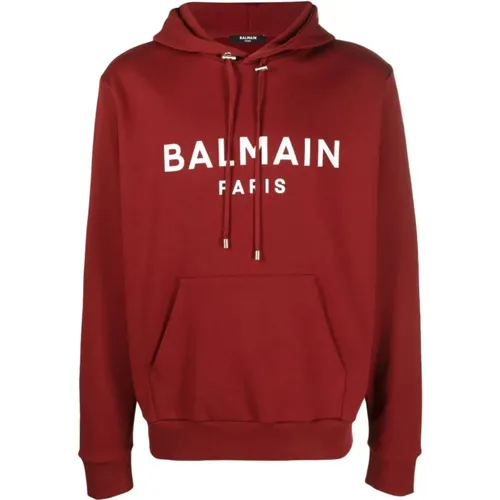 Printed hoodie , male, Sizes: XL, L, M - Balmain - Modalova