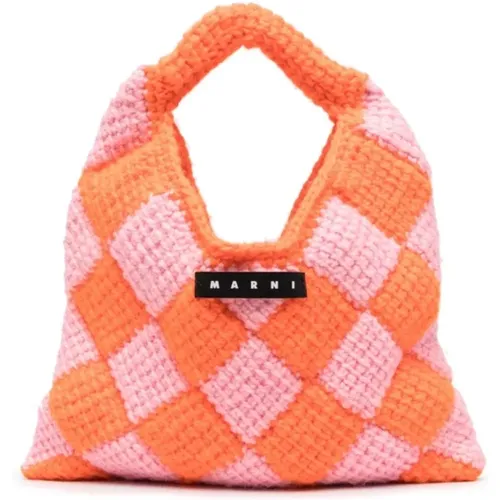 Diamond Crochet Handbag , female, Sizes: ONE SIZE - Marni - Modalova