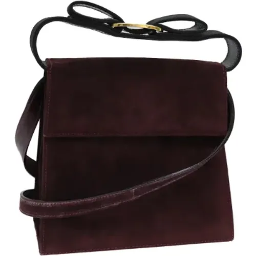 Pre-owned Cross Body Bags, female, , Size: ONE SIZE Pre-owned Suede shoulder-bags - Salvatore Ferragamo Pre-owned - Modalova