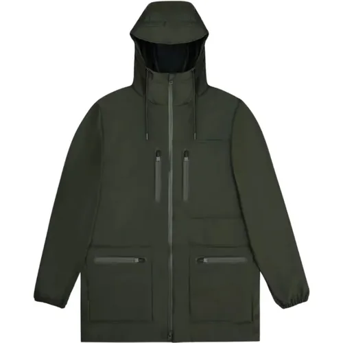 Lange Cargo Jacke , Damen, Größe: XS - Rains - Modalova