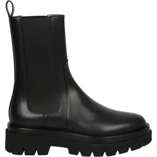 Italian Leather Ankle Boots , female, Sizes: 2 UK - Santoni - Modalova