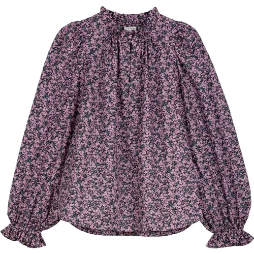 Locker sitzende Bluse mit Blumendruck , Damen, Größe: L - Apof - Modalova