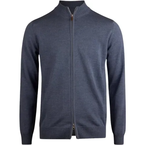Cardigans, male, , Size: 2XL Merino Wool Zip Cardigan - Stenströms - Modalova