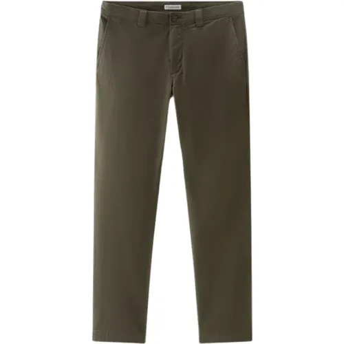 Chino Hose, Grün , Herren, Größe: W31 - Woolrich - Modalova