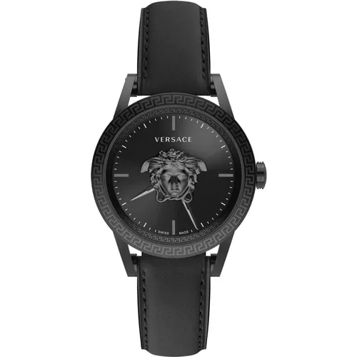 Watches, male, , Size: ONE SIZE Steel Men's Watch - Versace - Modalova