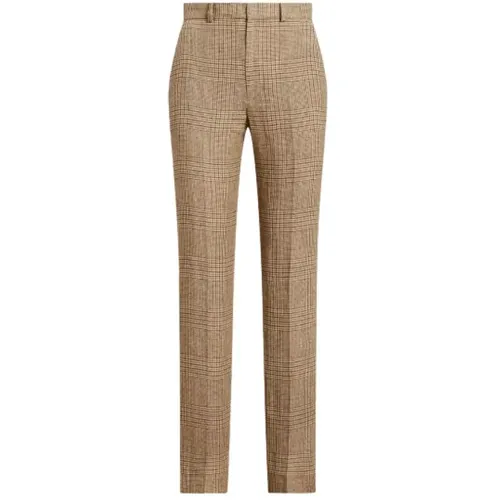 Chinos, female, , Size: M Printed Prince of Wales Linen Tweed Pants - Polo Ralph Lauren - Modalova