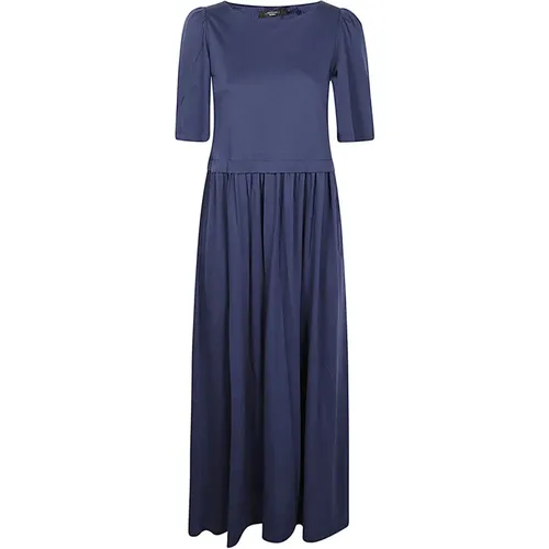 Blaues Baumwoll-Midi-Kleid - Max Mara Weekend - Modalova