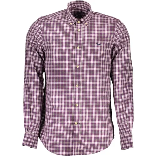 Casual Shirts, male, , Size: XL Camicia Maniche Lunghe Uomo Viola - Harmont & Blaine - Modalova