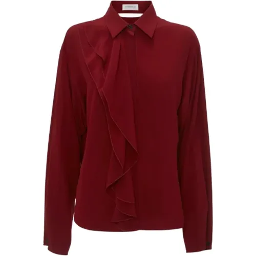 Asymmetrische Seidenbluse mit Knopfdetail - Victoria Beckham - Modalova